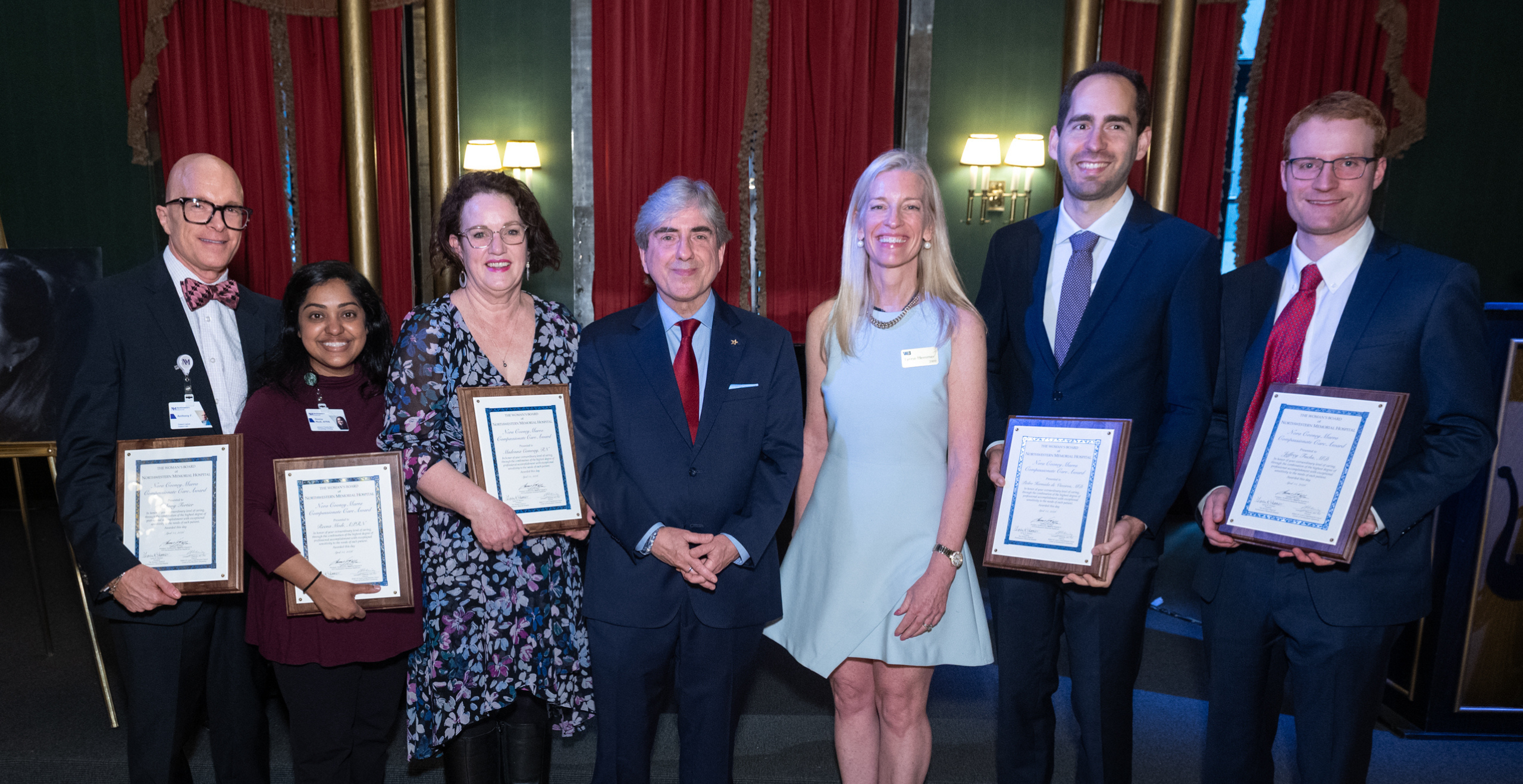 2026 NCM Awardees pictured with Leonidas Platanias, MD, PhD and Lynne Hemmer